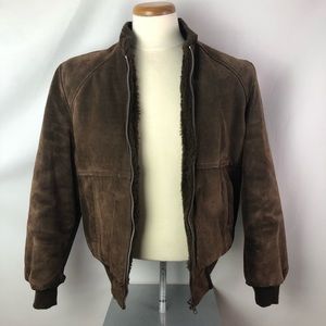 House of Peerless brown suede lined bomber jacket